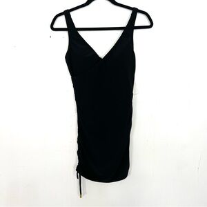 NWT $139 Beyond Control Swim Dress One-Piece Swimsuit Black Cinch Side 6 zq